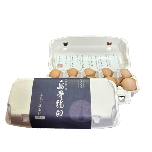 天然記念物の烏骨鶏の卵